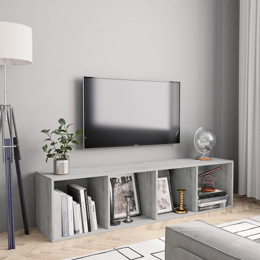 Bookshelf/TV bench concrete grey 143x30x36 cm