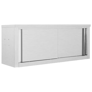 Kitchen cabinet wall with sliding doors 120x40x50 cm stainless steel