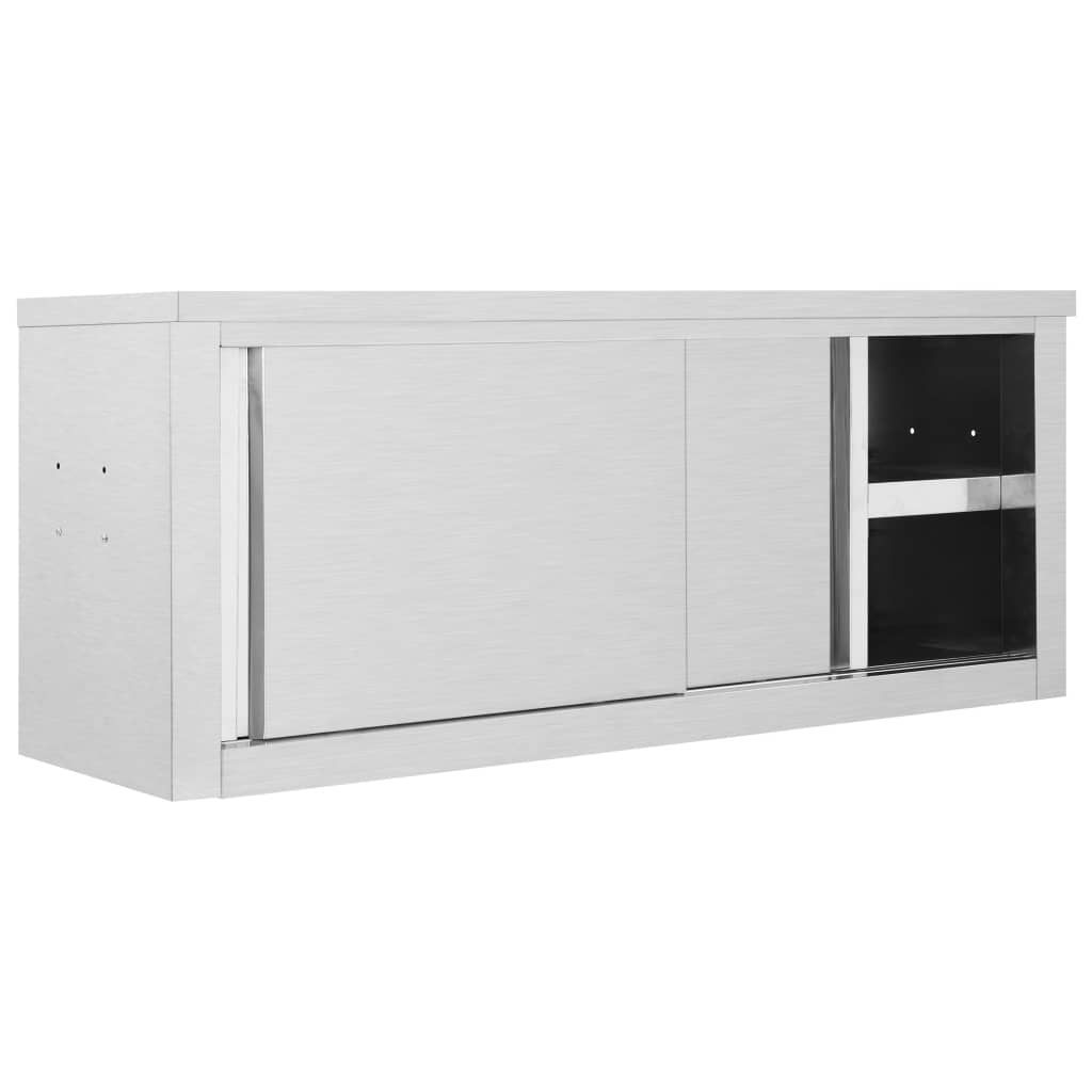 Kitchen cabinet wall with sliding doors 120x40x50 cm stainless steel