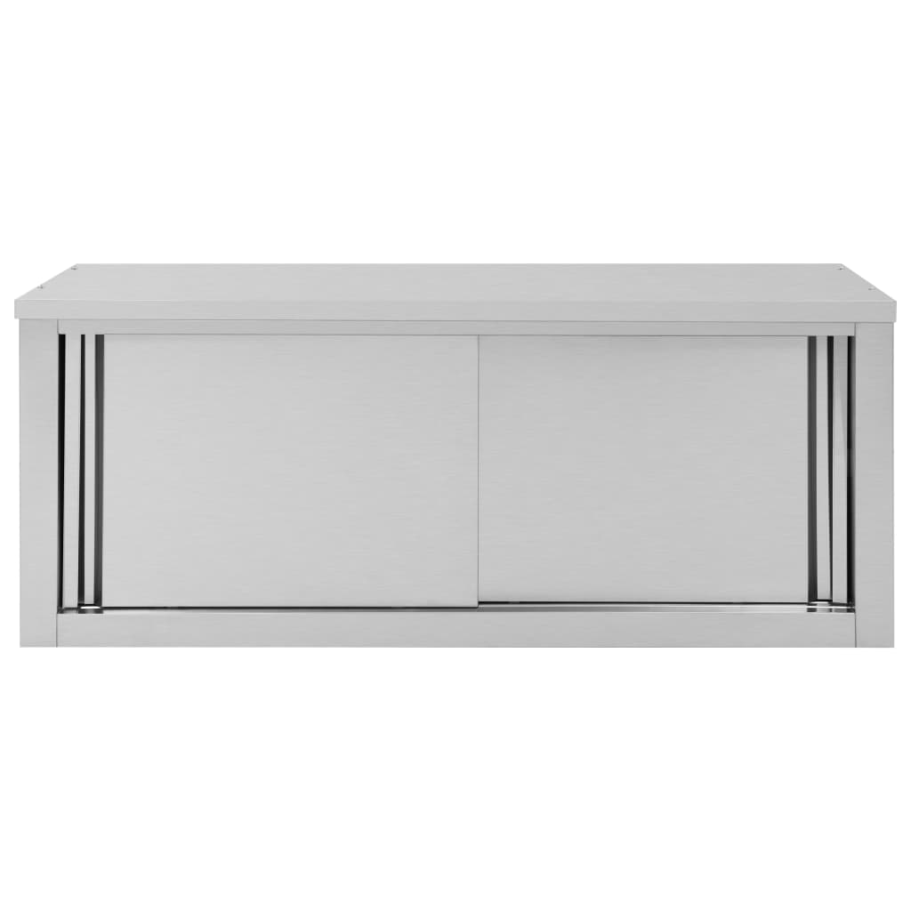 Kitchen cabinet wall with sliding doors 120x40x50 cm stainless steel
