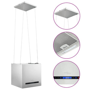 Free-hanging kitchen hood sensor LCD 37 cm stainless steel
