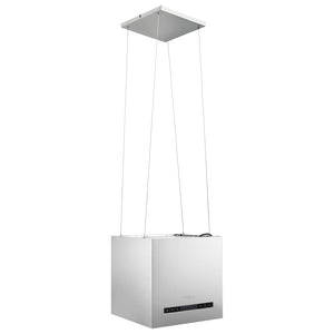 Free-hanging kitchen hood sensor LCD 37 cm stainless steel