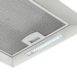 Free-hanging kitchen hood sensor LCD 37 cm stainless steel