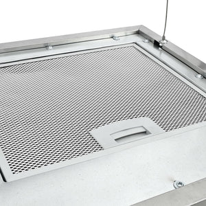 Free-hanging kitchen hood sensor LCD 37 cm stainless steel