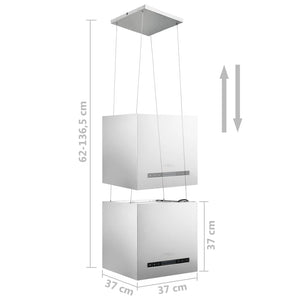 Free-hanging kitchen hood sensor LCD 37 cm stainless steel