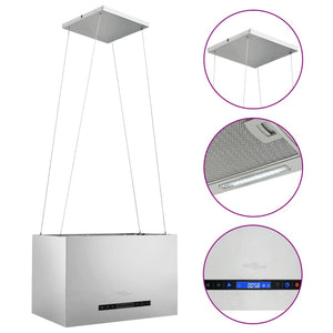 Free-hanging kitchen hood sensor LCD 55 cm stainless steel