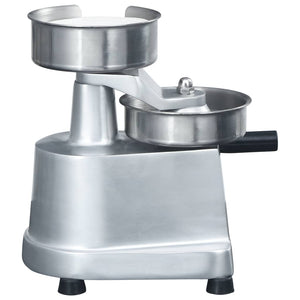 Hamburgerpresse med 500 stk mellomleggspapir aluminium 10 cm