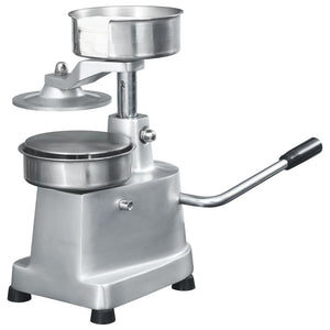 Hamburgerpresse med 500 stk mellomleggspapir aluminium 10 cm