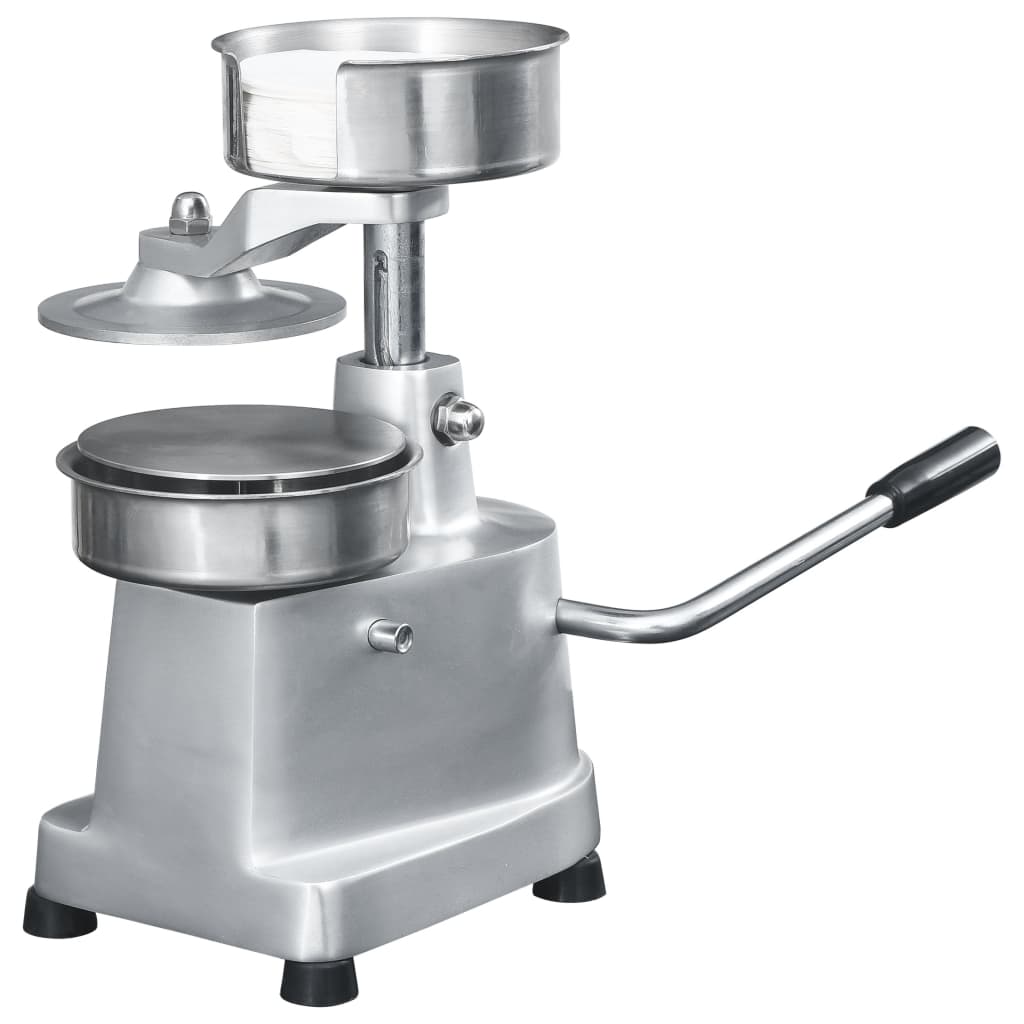 Hamburgerpresse med 500 stk mellomleggspapir aluminium 13 cm