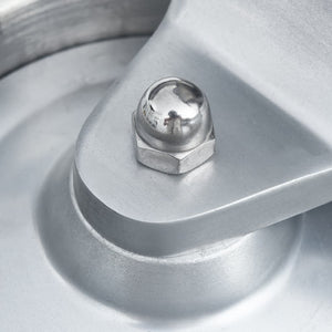 Hamburgerpresse med 500 stk mellomleggspapir aluminium 13 cm
