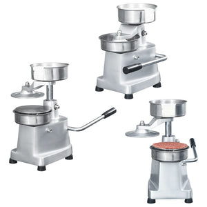 Hamburgerpresse med 500 stk mellomleggspapir aluminium 13 cm