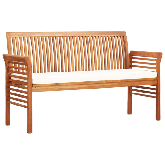3-seters hagebenk med pute 150 cm heltre akasie