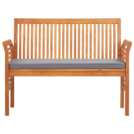 2-seters hagebenk med pute 120 cm heltre akasie