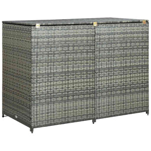 Garbage can shed poly rattan 148x77x111 cm anthracite