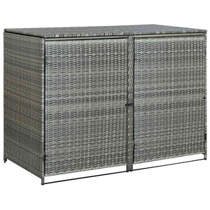 Garbage can shed poly rattan 148x77x111 cm anthracite