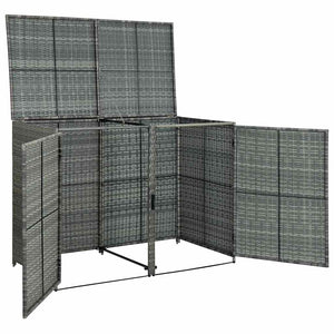Garbage can shed poly rattan 148x77x111 cm anthracite