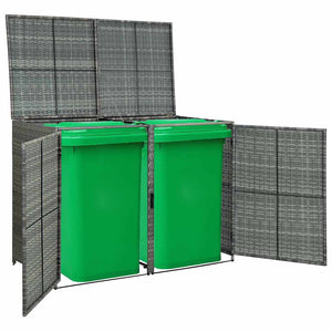 Garbage can shed poly rattan 148x77x111 cm anthracite
