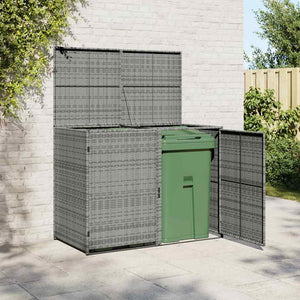 Garbage can shed poly rattan 148x77x111 cm anthracite