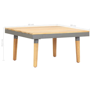 Hagesalongbord 60x60x31,5 cm heltre akasie