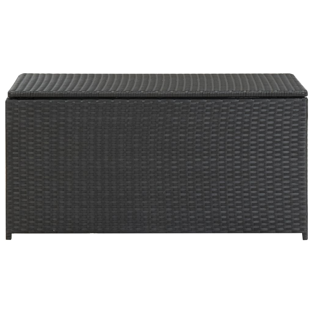 Outdoor storage box poly rattan 100x50x50 cm black