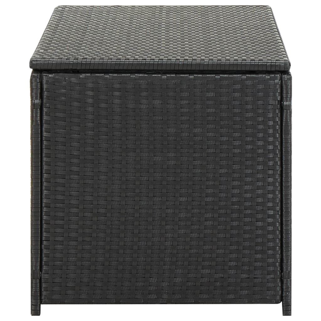 Outdoor storage box poly rattan 100x50x50 cm black