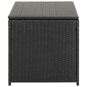 Outdoor storage box poly rattan 100x50x50 cm black