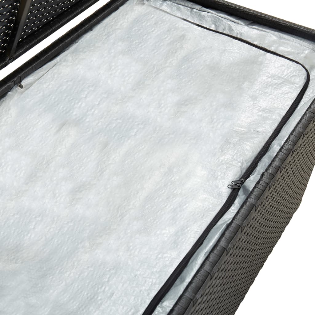 Outdoor storage box poly rattan 100x50x50 cm black