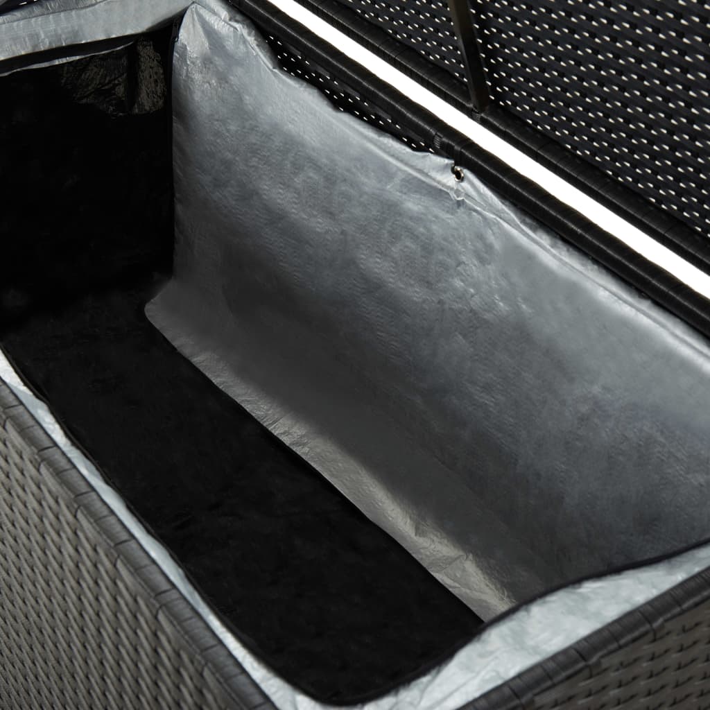 Outdoor storage box poly rattan 100x50x50 cm black