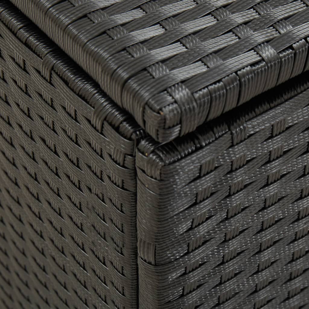 Outdoor storage box poly rattan 100x50x50 cm black