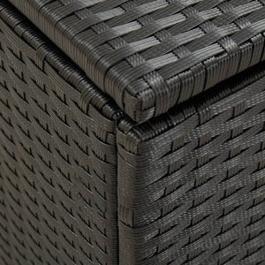 Outdoor storage box poly rattan 100x50x50 cm black