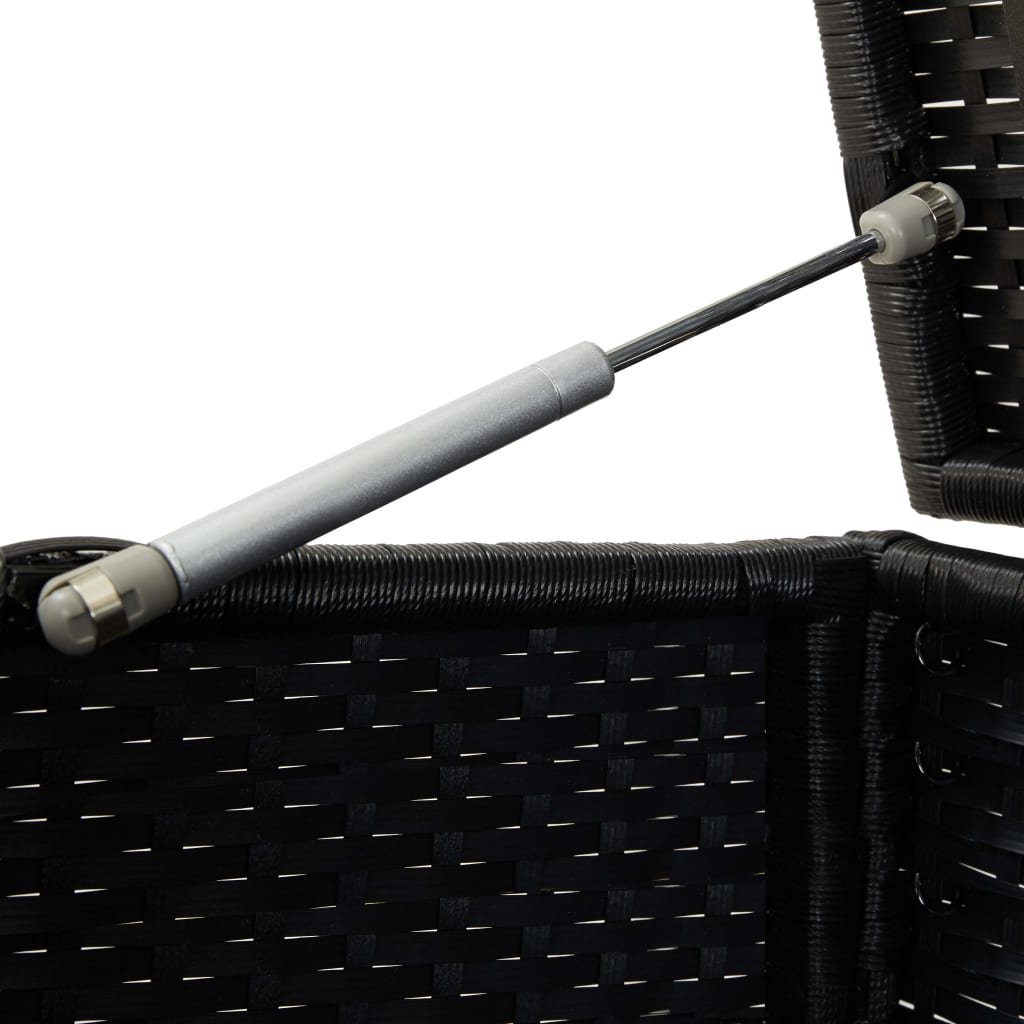Outdoor storage box poly rattan 100x50x50 cm black