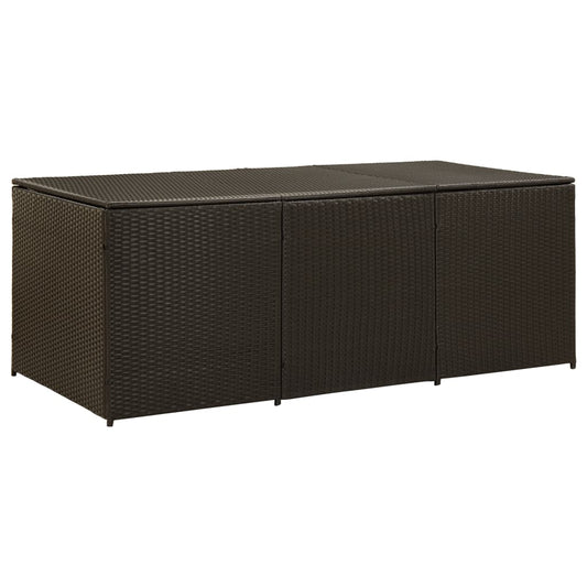 Outdoor storage box poly rattan 180x90x70 cm brown