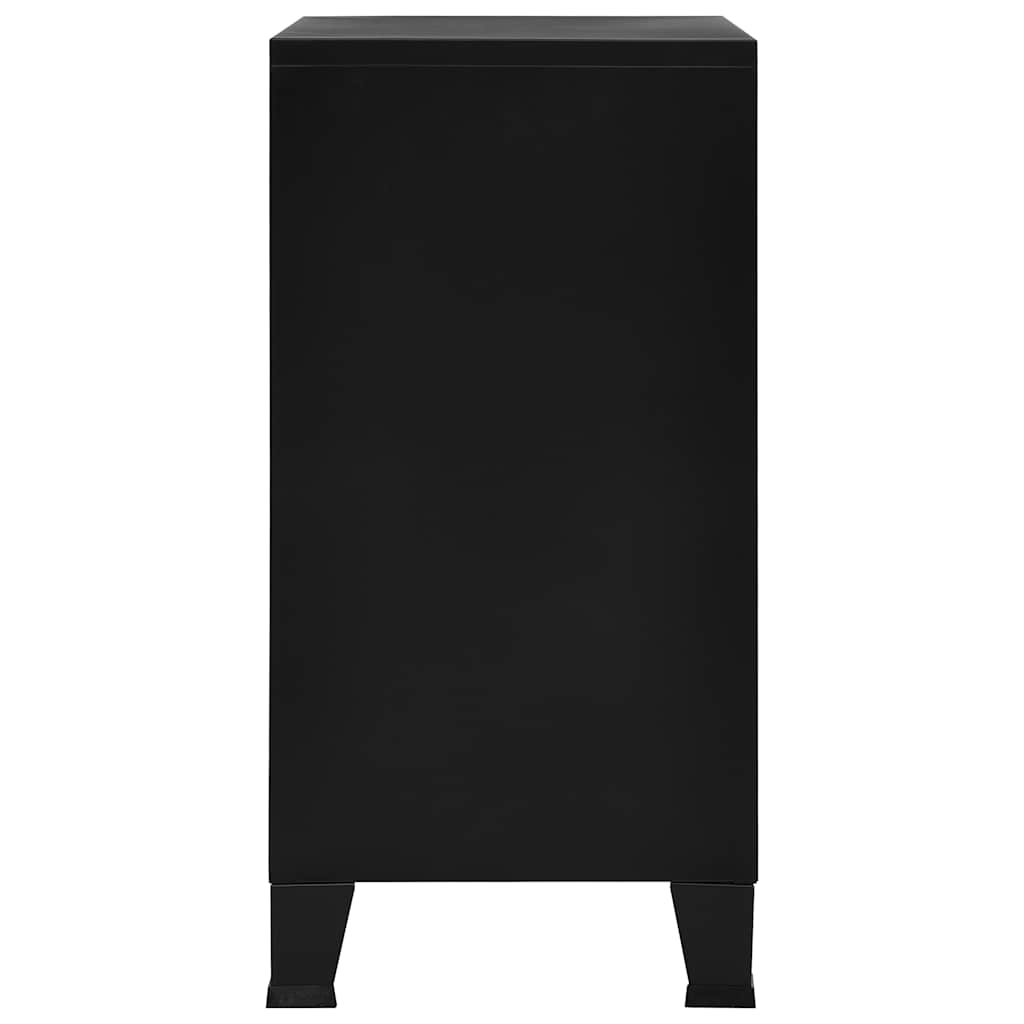 Industrial storage chest black 75x40x80 cm steel