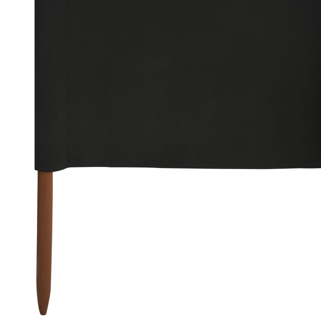 Vindskjerm 3 paneler stoff 400x160 cm svart