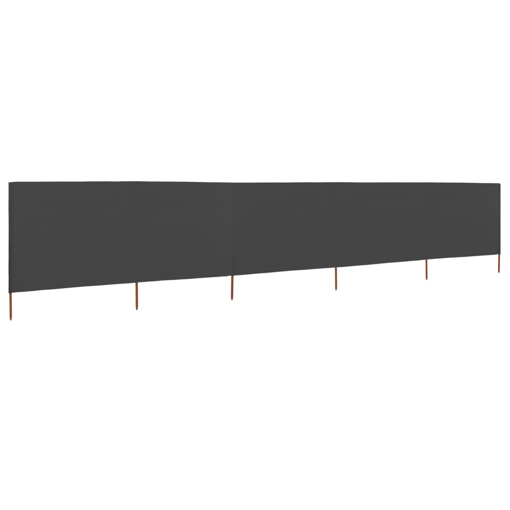 Vindskjerm 5 paneler stoff 600x160 cm antrasitt