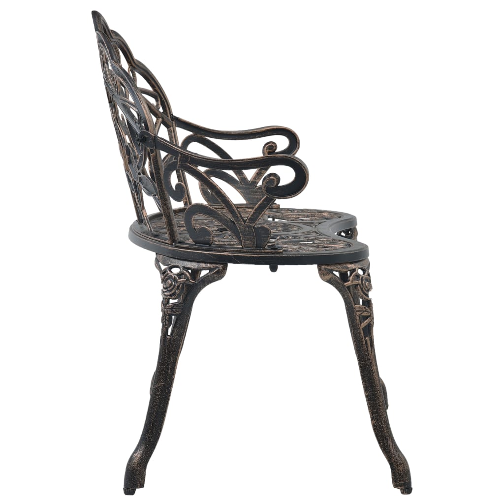 Bistrobenk 100 cm bronsestøpt aluminium