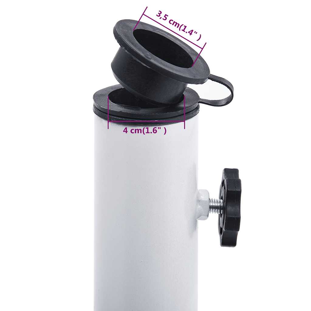 Parasollfot hvit 12 kg 49 cm støpejern