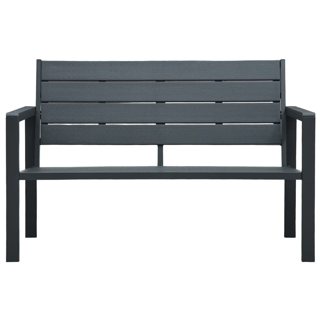 Hagebenk 120 cm HDPE grå treutseende