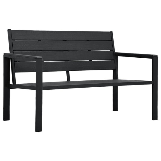 Hagebenk 120 cm HDPE svart treutseende