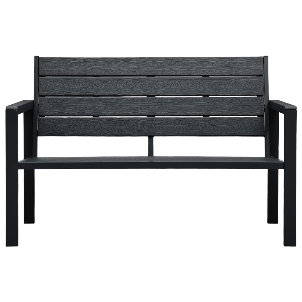 Hagebenk 120 cm HDPE svart treutseende
