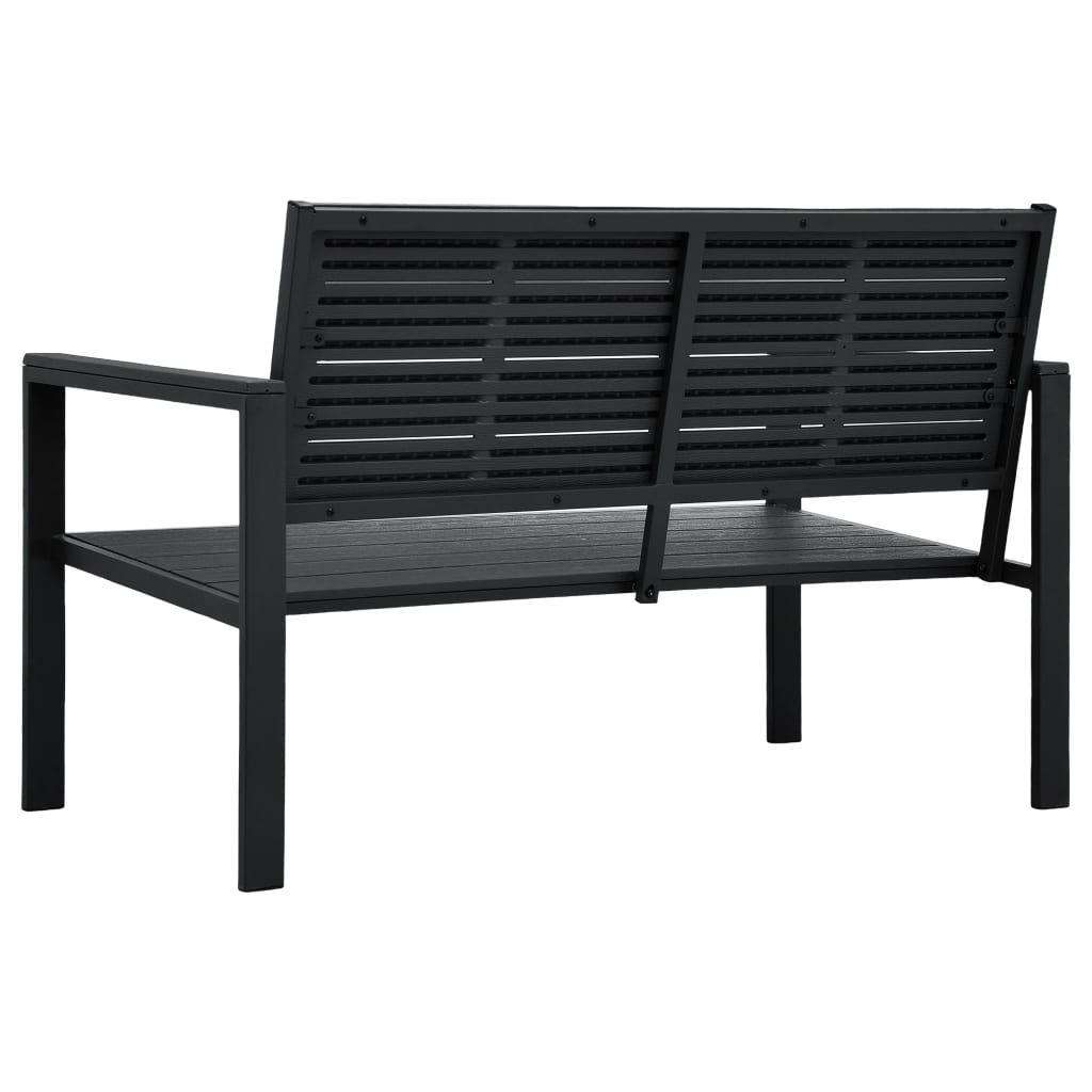 Hagebenk 120 cm HDPE svart treutseende