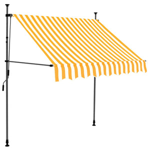 Manual retractable awning with LED 200 cm white and orange