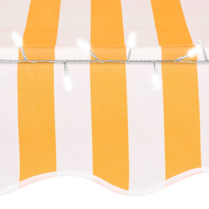 Manual retractable awning with LED 300 cm white and orange