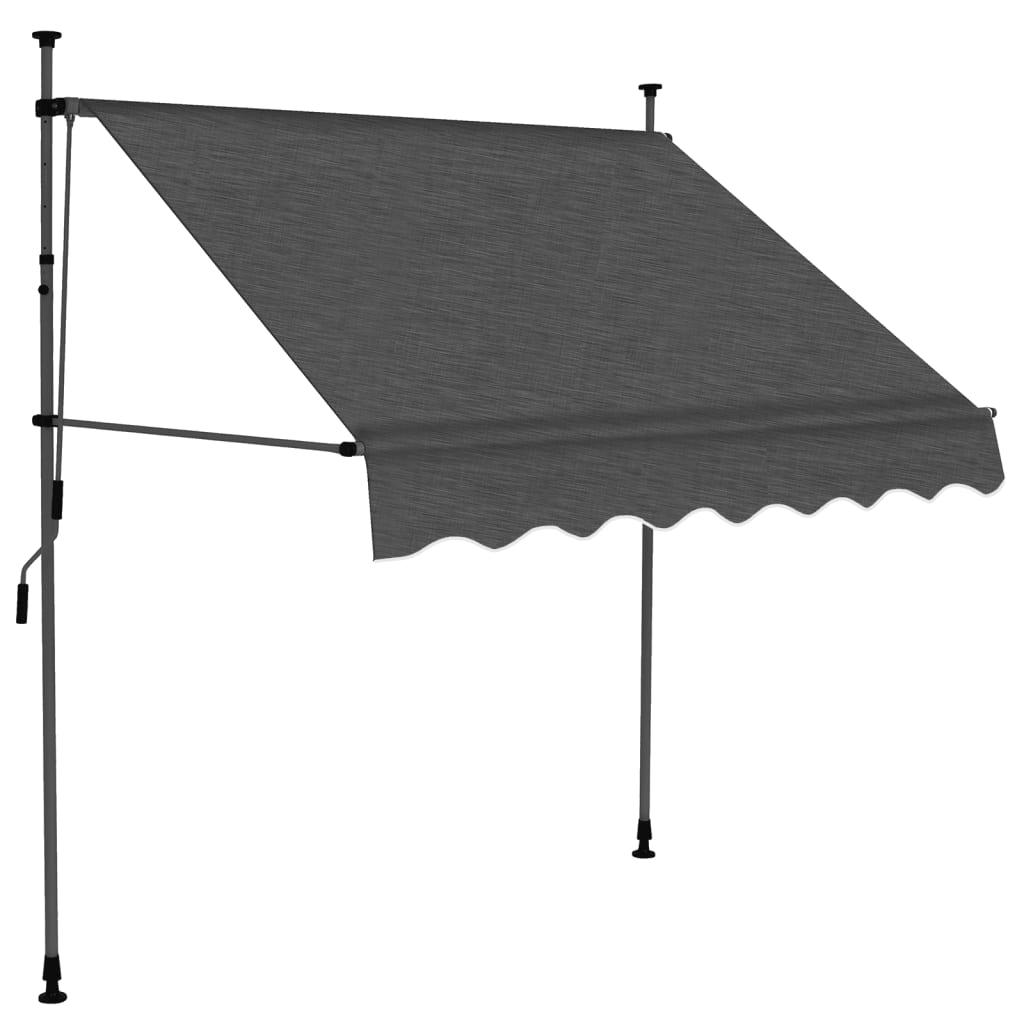 Manuell uttrekkbar markise med LED 200 cm antrasitt