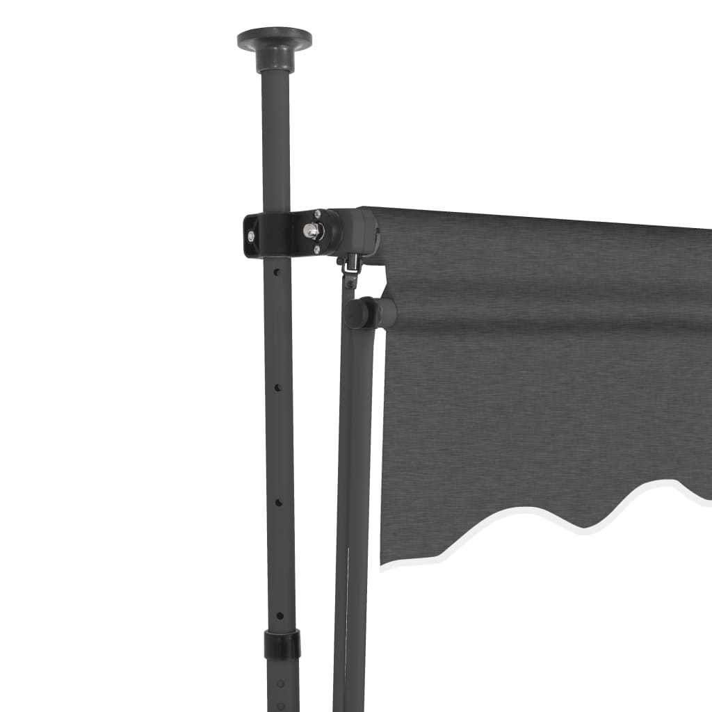 Manuell uttrekkbar markise med LED 200 cm antrasitt