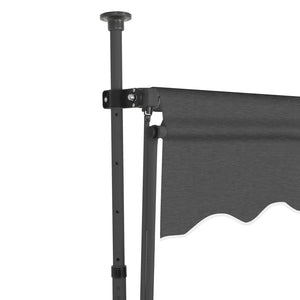 Manuell uttrekkbar markise med LED 200 cm antrasitt