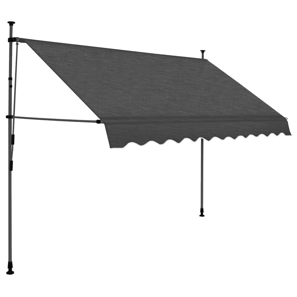 Manual retractable awning with LED 300 cm anthracite