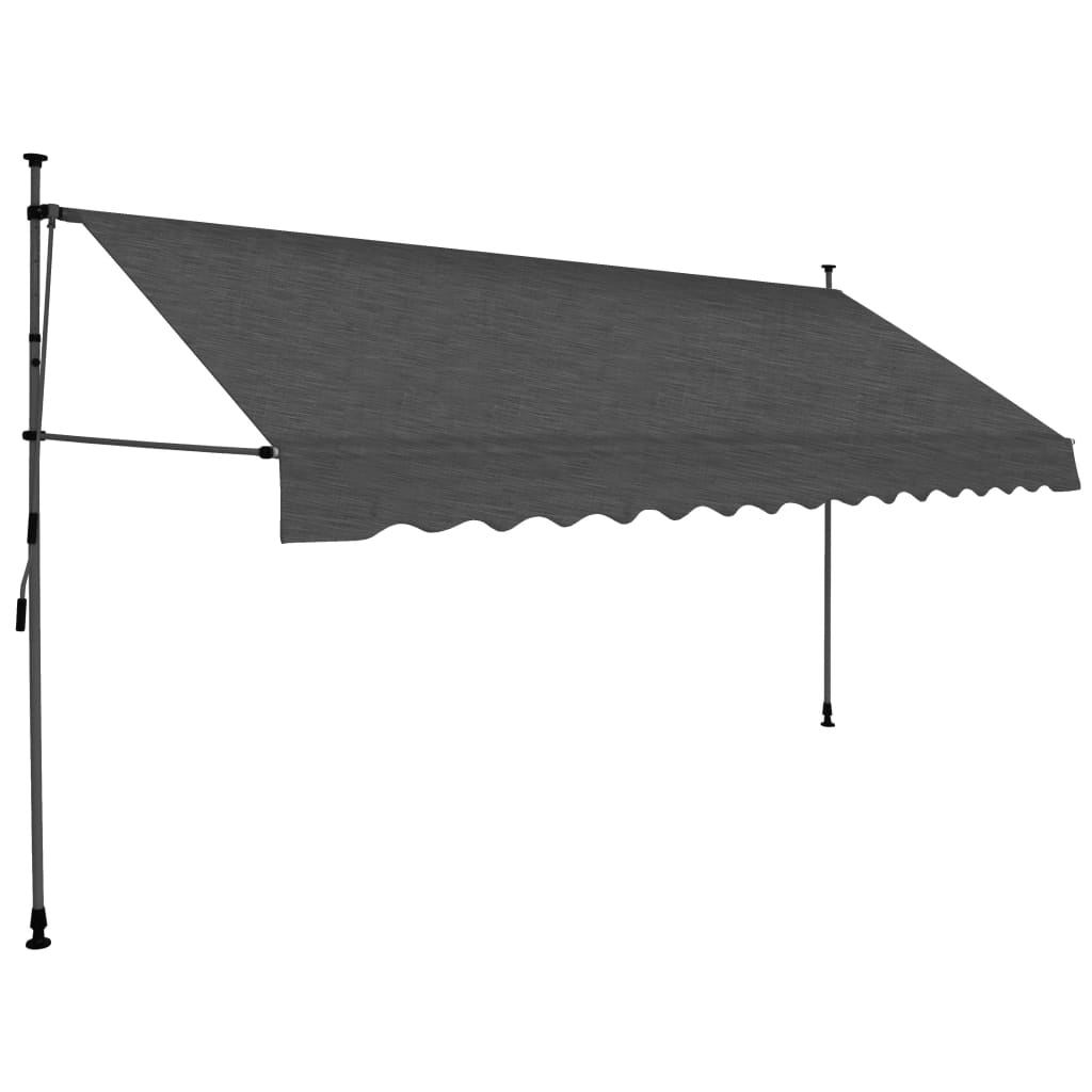 Manual retractable awning with LED 350 cm anthracite