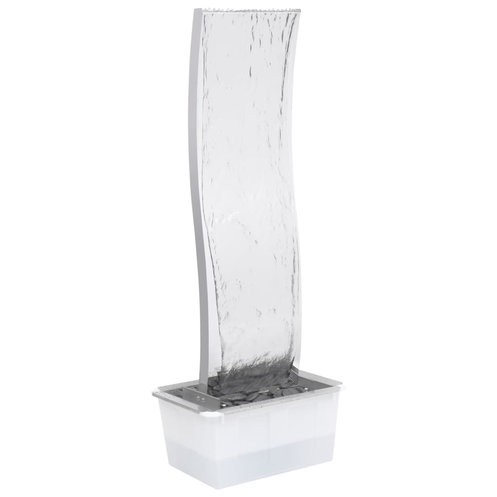 Garden fountain with pump stainless steel 130 cm curved
