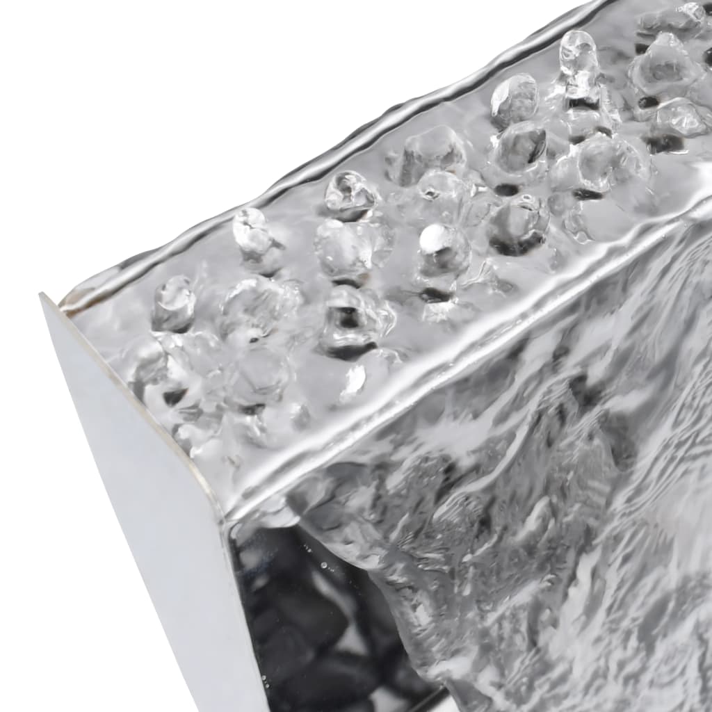 Garden fountain with pump stainless steel 130 cm curved